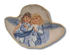 OPF-15/1A M Kissenmodell Engel blau 36x24 cm