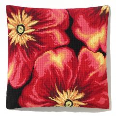 C4137 M Kissenmodell Mohnblumen 16/16 inch 40x40 cm
