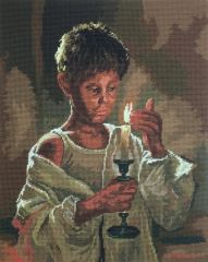 MR 6178 TT Knabe mit Kerze 49x39 cm