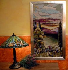 1037 TT Seelandschaft /Tiffany 50x89 cm