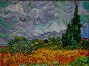 1088 TT Weizenfeld mit Zypressen van Gogh