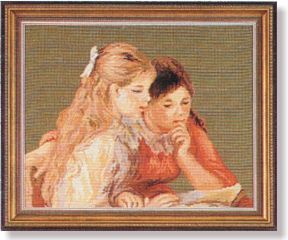 WO 730 T Zwei lesende Mädchen 49x41 cm