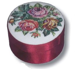 D057/410 Dose rund, rot Deckel Stramin + PP