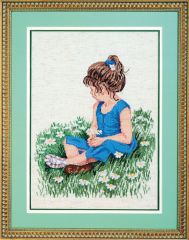 JL 029-0020 Janlynn Stickbild Gänseblumen-Mädchen