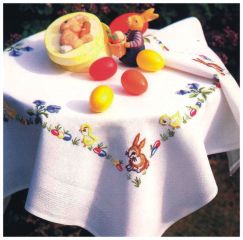 FHA 9618.A8080 Häschen&Küken Vorgezeichnet 80x80 cm