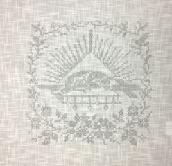 FHA 9666.A5050c creme, gekett Weihkorbdeckchen 50x50 c